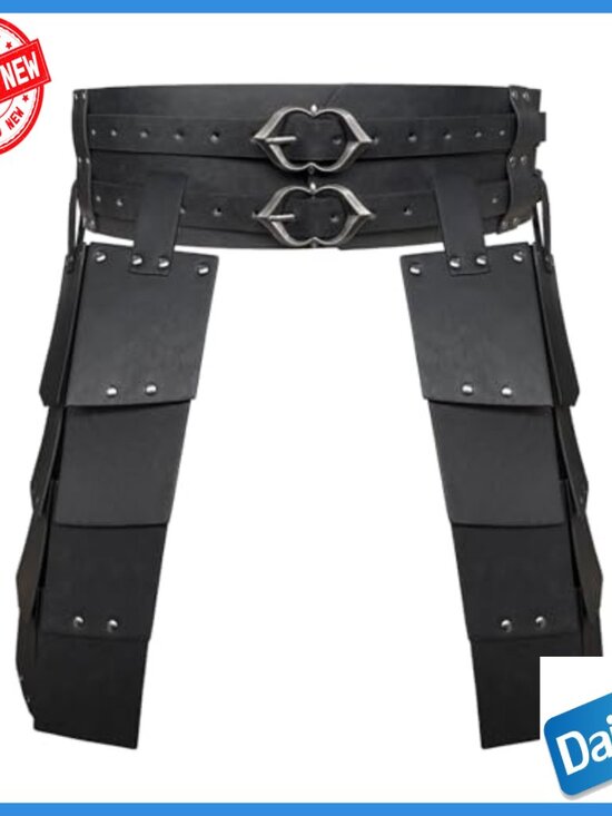 Medieval Faux Leather Wide Belt Thigh Armor LARP Cosplay Adjustable main image 7